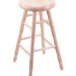 Saddle Dish 36-Inch Backless Swivel Bar Stool with Natural Finish, Turned Maple Leg, and Saddle Dish Seat