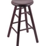 Saddle Dish 36-Inch Backless Swivel Bar Stool with Dark Cherry Finish, Smooth Oak Leg, and Saddle Dish Seat