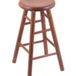 Saddle Dish 36-Inch Backless Swivel Bar Stool with Medium Finish, Smooth Oak Leg, and Saddle Dish Seat