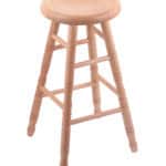 Saddle Dish 24-Inch Backless Swivel Counter Stool with Natural Finish, Turned Oak Leg, and Saddle Dish Seat