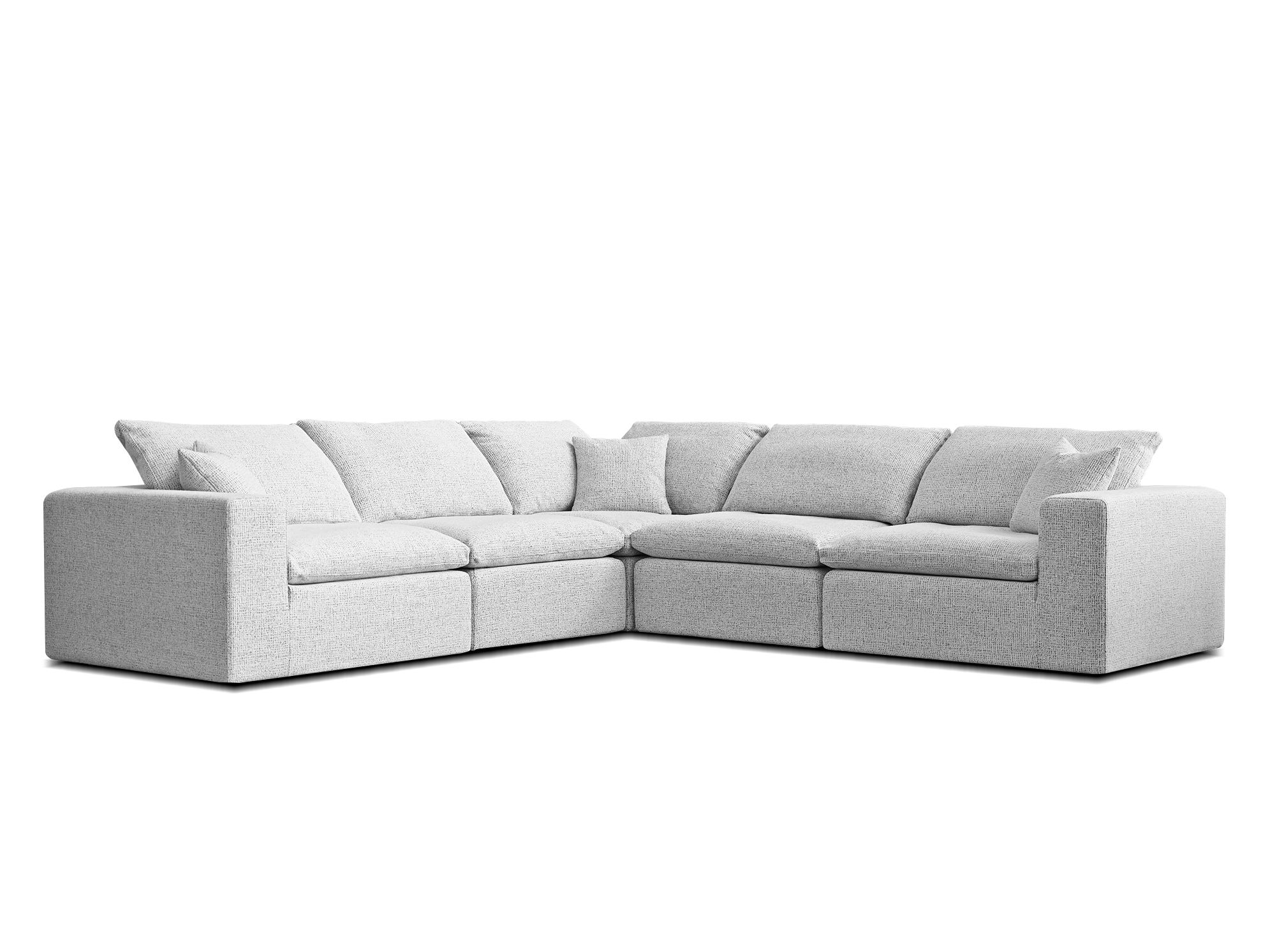 nimbus monochrome tweed 5-piece sectional
