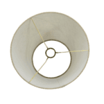 Brass Metal and Glass Table Lamp with Linen Shade
