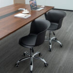 Ergonomic PU Leather Office Chair with Adjustable Height and Wheels (Set of 2)