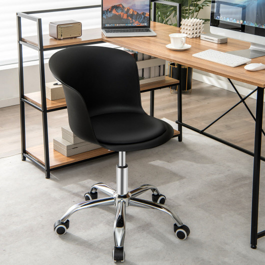 Ergonomic PU Leather Office Chair with Adjustable Height and Wheels (Set of 2) - Image 7
