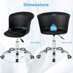 Ergonomic PU Leather Office Chair with Adjustable Height and Wheels (Set of 2)