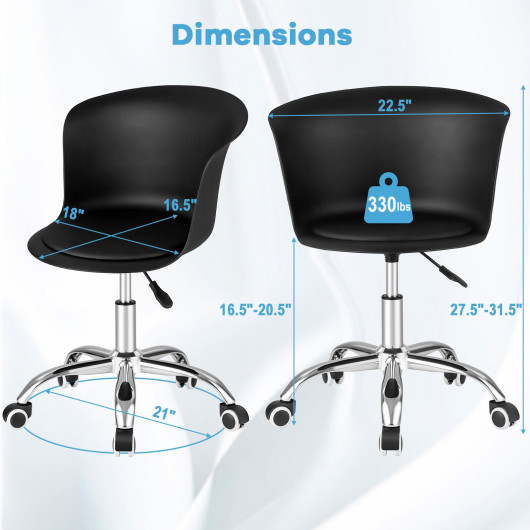 Ergonomic PU Leather Office Chair with Adjustable Height and Wheels (Set of 2) - Image 4