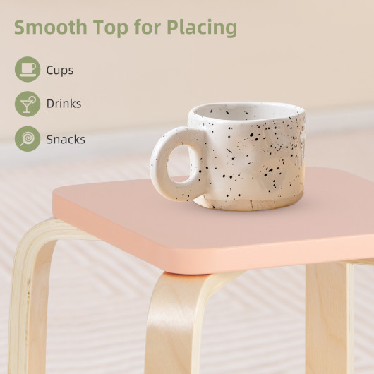 Colorful Stackable Wooden Stools with Non-Slip Pads (Set of 4) - Image 7