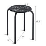 Stackable Daisy Cut Metal Stools with Non-Marking Feet (Set of 6)