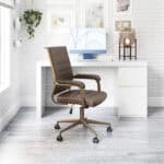 Espresso Faux Leather Office Chair with Adjustable Height and Tilt