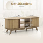 Oak TV Stand with Sliding Doors for 55-Inch TVs 12 Oak TV Stand with Sliding Doors for 55-Inch TVs