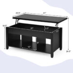 Lift Top Coffee Table with Hidden Storage and Open Shelves 12 Lift Top Coffee Table with Hidden Storage and Open Shelves