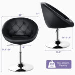 Modern Adjustable Swivel PU Leather Chair with Tufted Back (1PC)