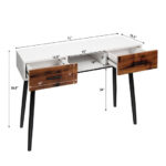 42 Inch Industrial Console Table with Drawers and Open Shelf 12 42 Inch Industrial Console Table with Drawers and Open Shelf