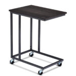 Rolling U-Shaped Rustic Sofa Side Table with Locking Wheels 13 Rolling U-Shaped Rustic Sofa Side Table with Locking Wheels