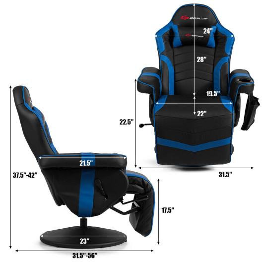 Ergonomic Massage Gaming Chair with Adjustable Backrest and Footrest 4 Ergonomic Massage Gaming Chair with Adjustable Backrest and Footrest - Image 4