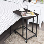 Rolling U-Shaped Rustic Sofa Side Table with Locking Wheels 8 Rolling U-Shaped Rustic Sofa Side Table with Locking Wheels