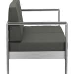 Modern Outdoor Gray Sofa with Aluminum Frame and Cushions