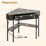 Space-Saving Triangle Corner Desk with 2 Drawers, Charging Station and Storage 26 Space-Saving Triangle Corner Desk with 2 Drawers, Charging Station and Storage