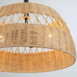 Black Metal and Rattan Semi Flush Light for Farmhouse Style