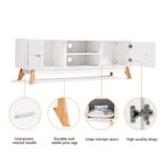 Mid-Century White Wooden TV Stand with Storage Cabinets and Shelves 10 Mid-Century White Wooden TV Stand with Storage Cabinets and Shelves