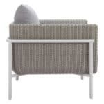 Gray Outdoor Armchair with Cushions and Weather Resistant Frame