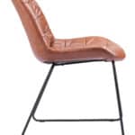 Vintage Brown Faux Leather Dining Chair with Steel Frame (Set of 2) 11 Vintage Brown Faux Leather Dining Chair with Steel Frame (Set of 2)