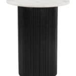 Modern Marble Top Side Table with Stained Wood Base 4 Modern Marble Top Side Table with Stained Wood Base
