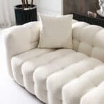 Cream Boucle Tufted Chesterfield Sofa with Removable Legs