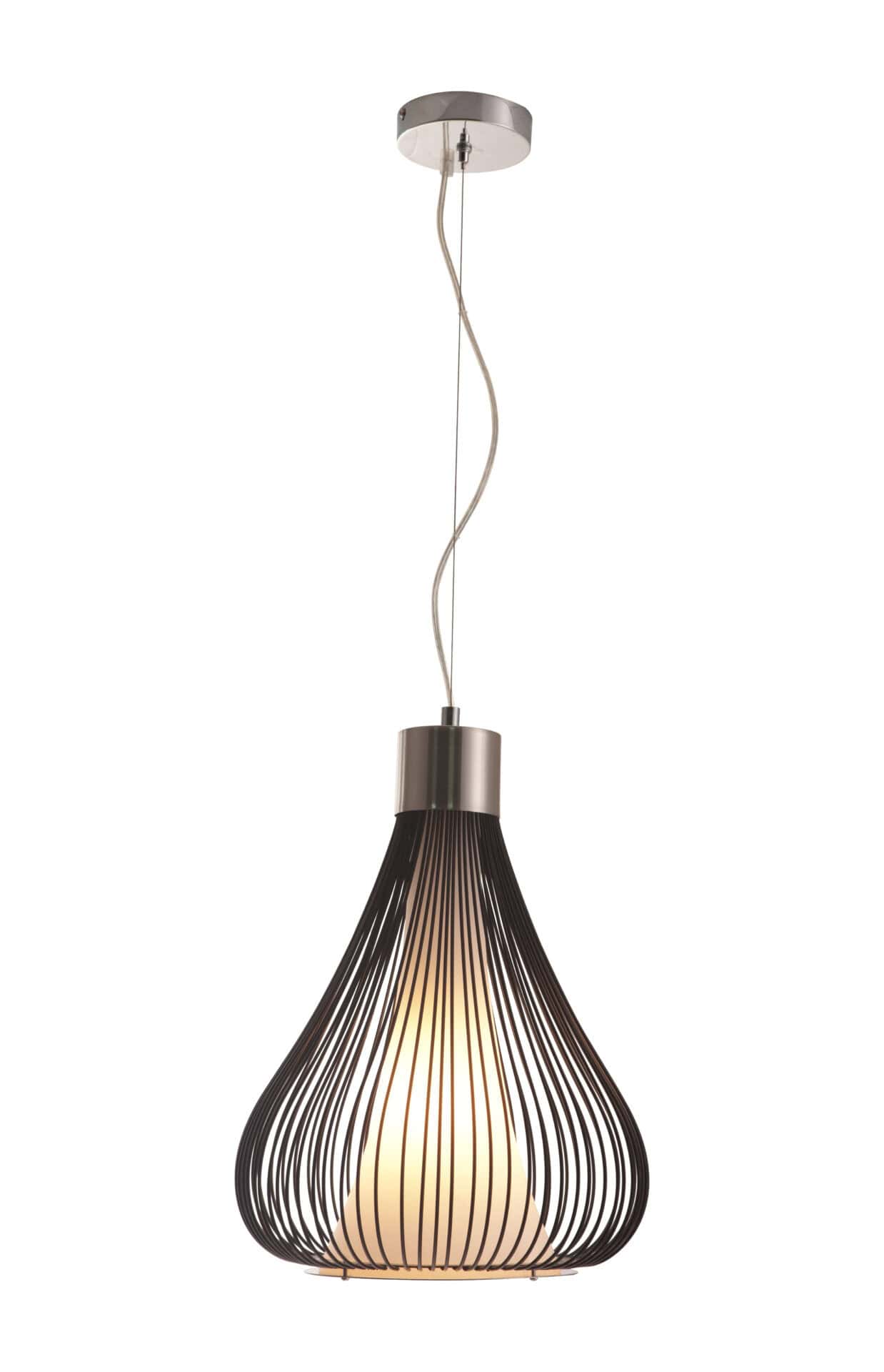 Black Teardrop Ceiling Lamp with Frosted Glass and Steel Detailing 3 Black Teardrop Ceiling Lamp with Frosted Glass and Steel Detailing - Image 3