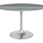 Gray Marble Top Dining Table with Steel Base, Seats 4 10 Gray Marble Top Dining Table with Steel Base, Seats 4