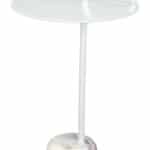 Modern White Side Table with Marble Base and Steel Frame 10 Modern White Side Table with Marble Base and Steel Frame