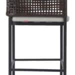 Gray Tropical Barstool with Armrests and Weather-Resistant Frame