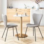 White and Gold Round Bistro Table for Small Spaces