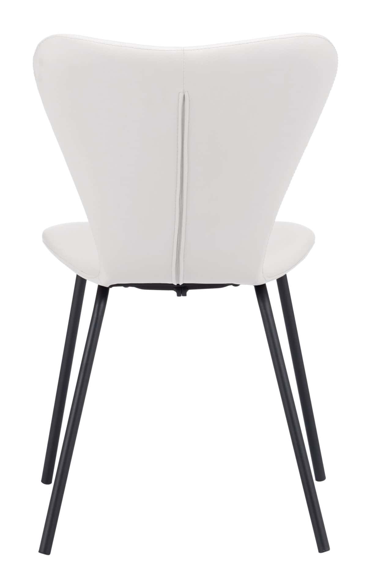 White Mid-Century Modern Faux Leather Dining Chair (Set of 2) 6 White Mid-Century Modern Faux Leather Dining Chair (Set of 2) - Image 6