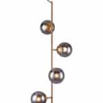 Modern Deco Gold Ceiling Lamp with Smoked Glass Shades 17 Modern Deco Gold Ceiling Lamp with Smoked Glass Shades