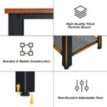 Slim Metal Frame Wood Console Table with Shelf Storage 12 Slim Metal Frame Wood Console Table with Shelf Storage