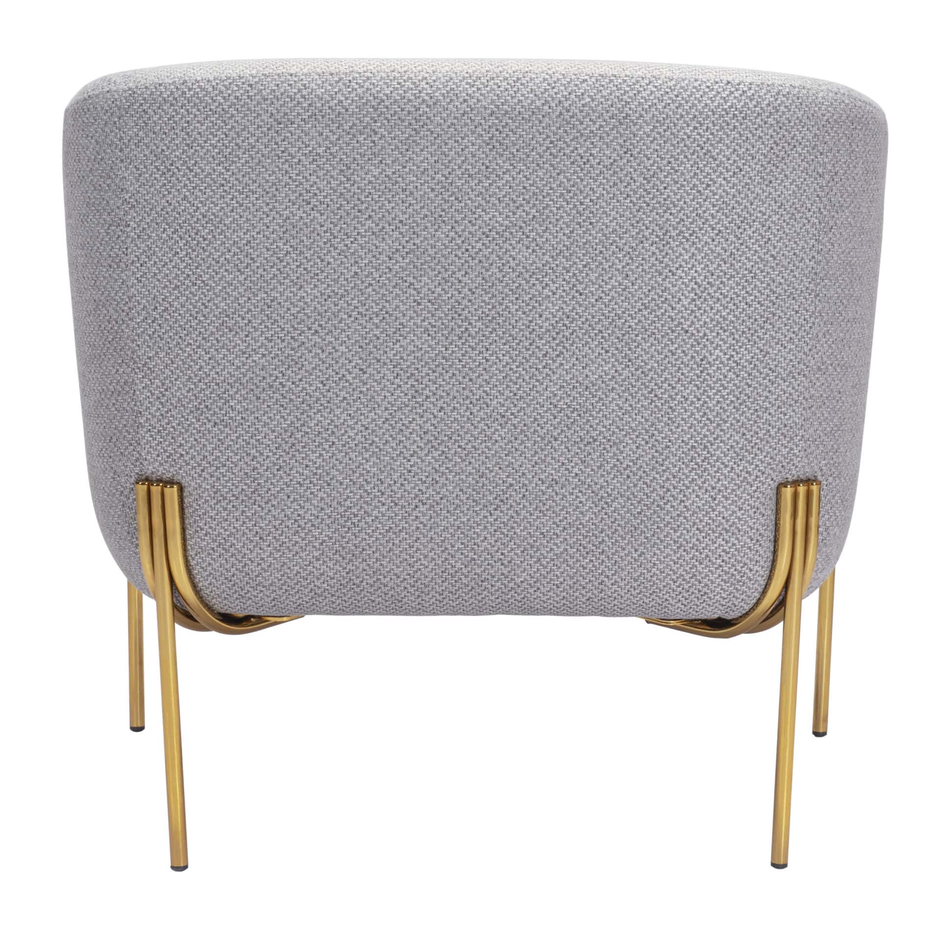 Modern Gray Lounge Chair with Gold Frame 5 Modern Gray Lounge Chair with Gold Frame - Image 5