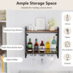 Industrial Wall Mounted Wine Rack with Shelves and Glass Holders 13 Industrial Wall Mounted Wine Rack with Shelves and Glass Holders