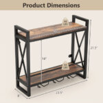 Industrial Wall Mounted Wine Rack with Shelves and Glass Holders 12 Industrial Wall Mounted Wine Rack with Shelves and Glass Holders