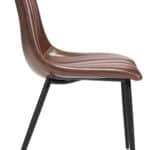 Brown Faux Leather Scoop Dining Chair with Tufted Seat (Set of 2) 12 Brown Faux Leather Scoop Dining Chair with Tufted Seat (Set of 2)