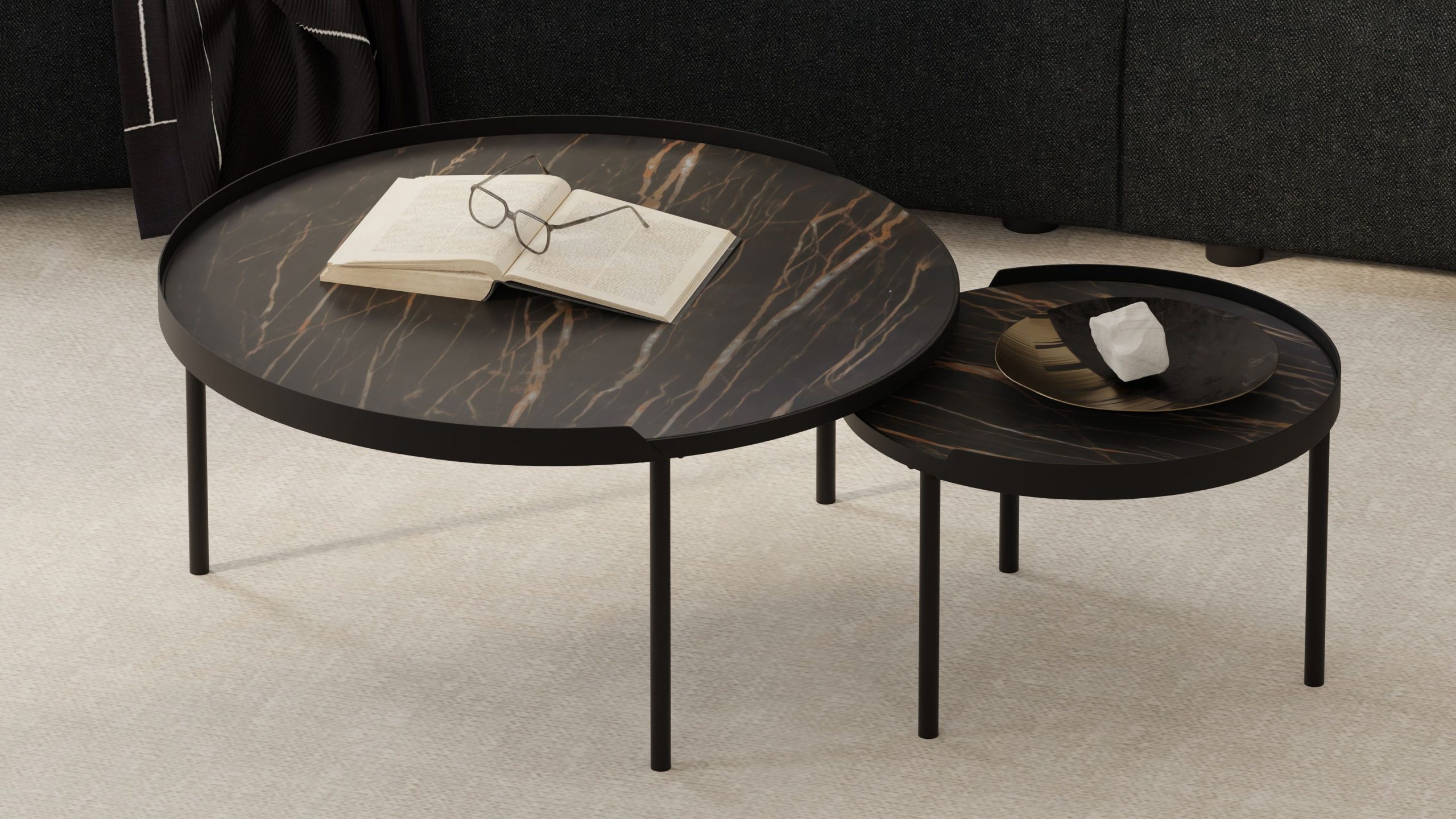 coast noir desir ceramic top large coffee table