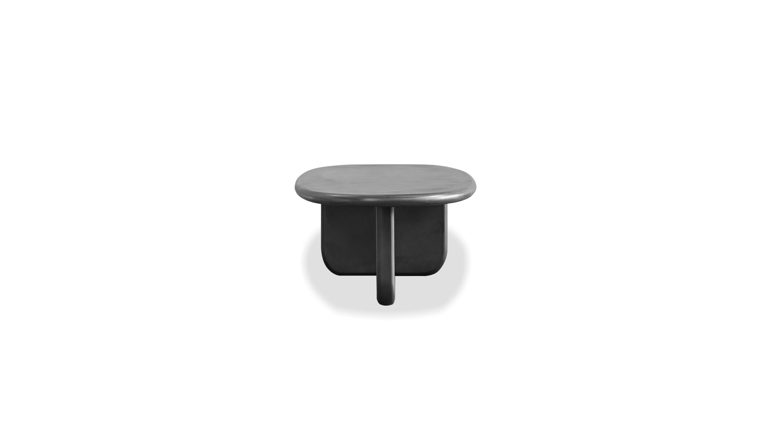 hana dusk black microskin oval coffee table