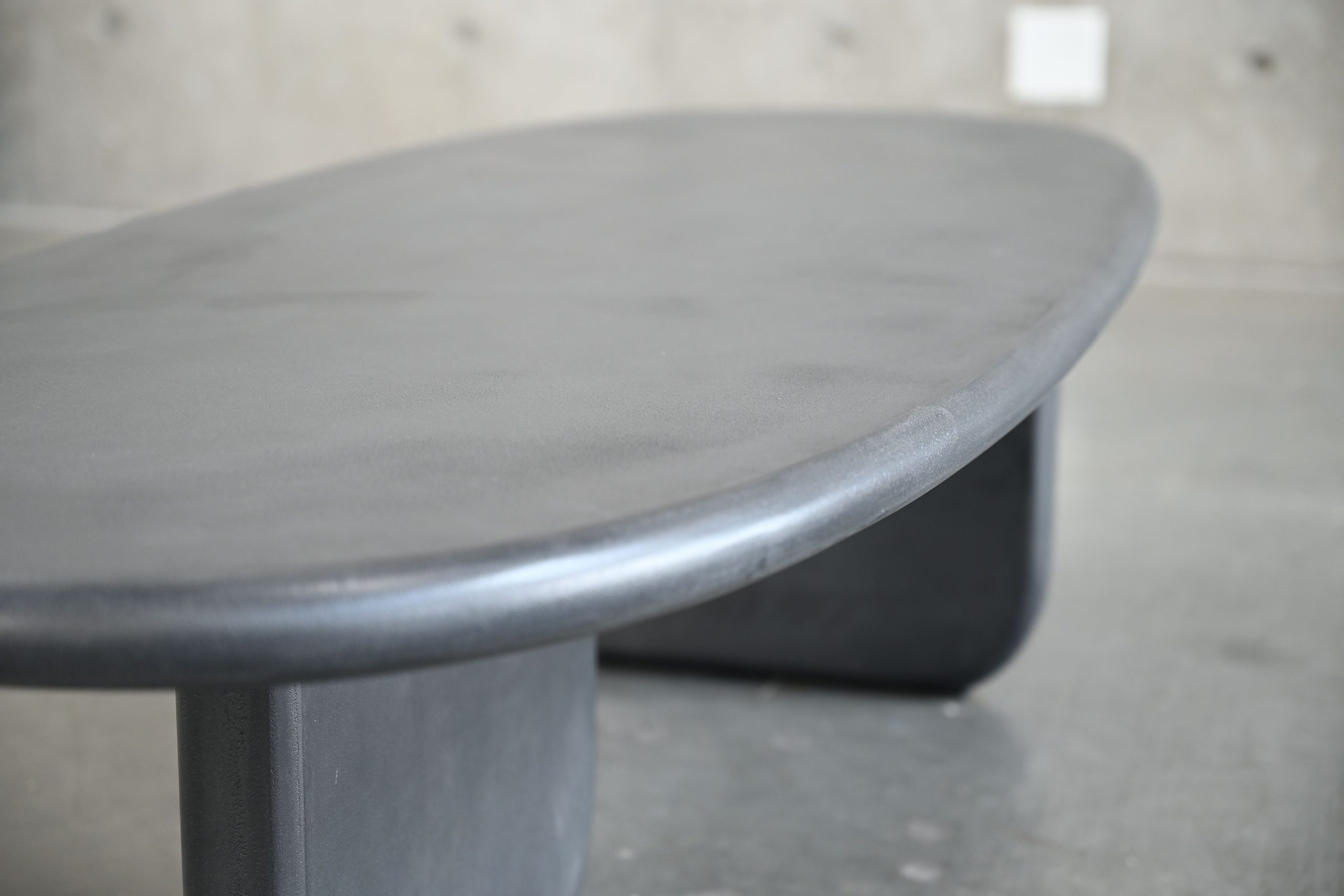hana dusk black microskin oval coffee table
