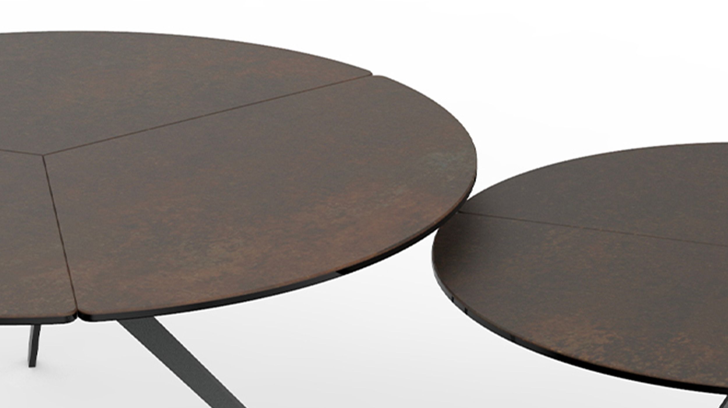 isola oxide brown italian ceramic low coffee table
