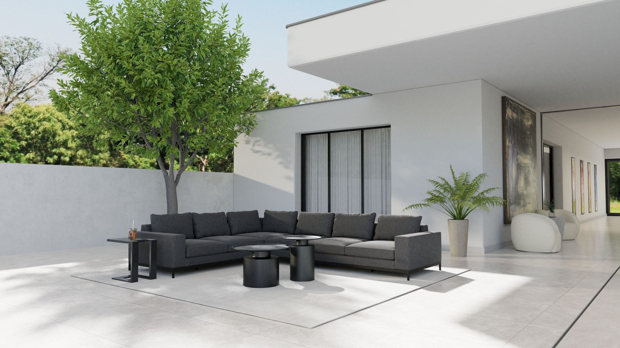 rook coffee table matte black aluminum