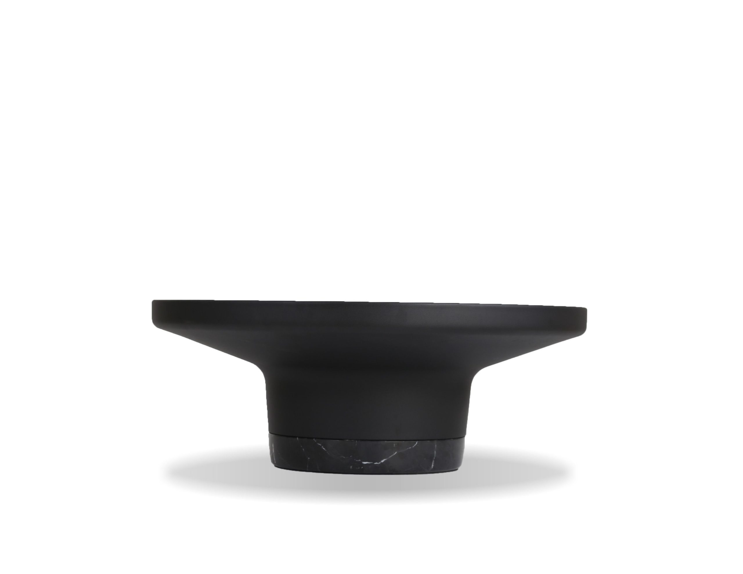 spacer coffee table black marble base matte black aluminum