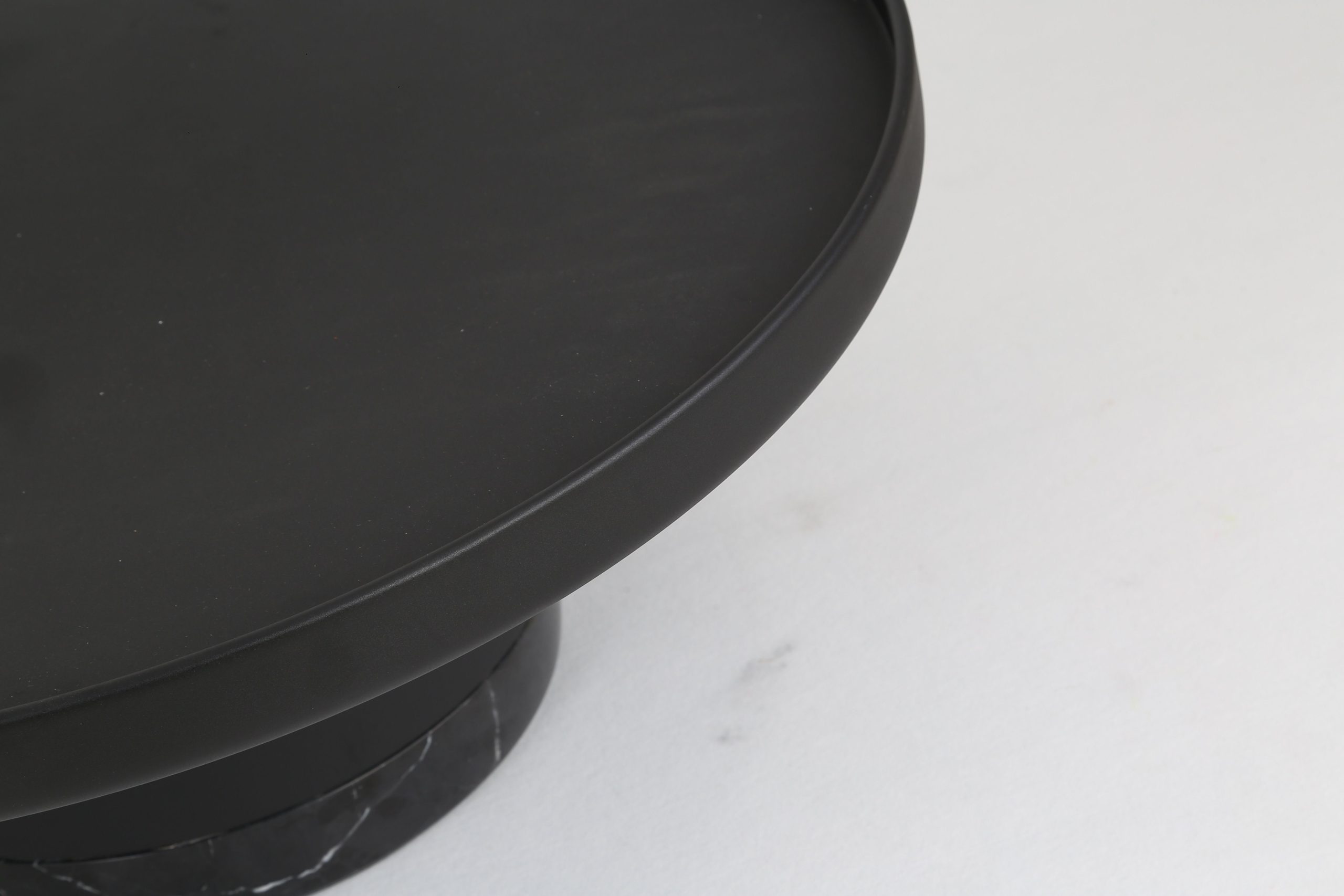 spacer coffee table black marble base matte black aluminum