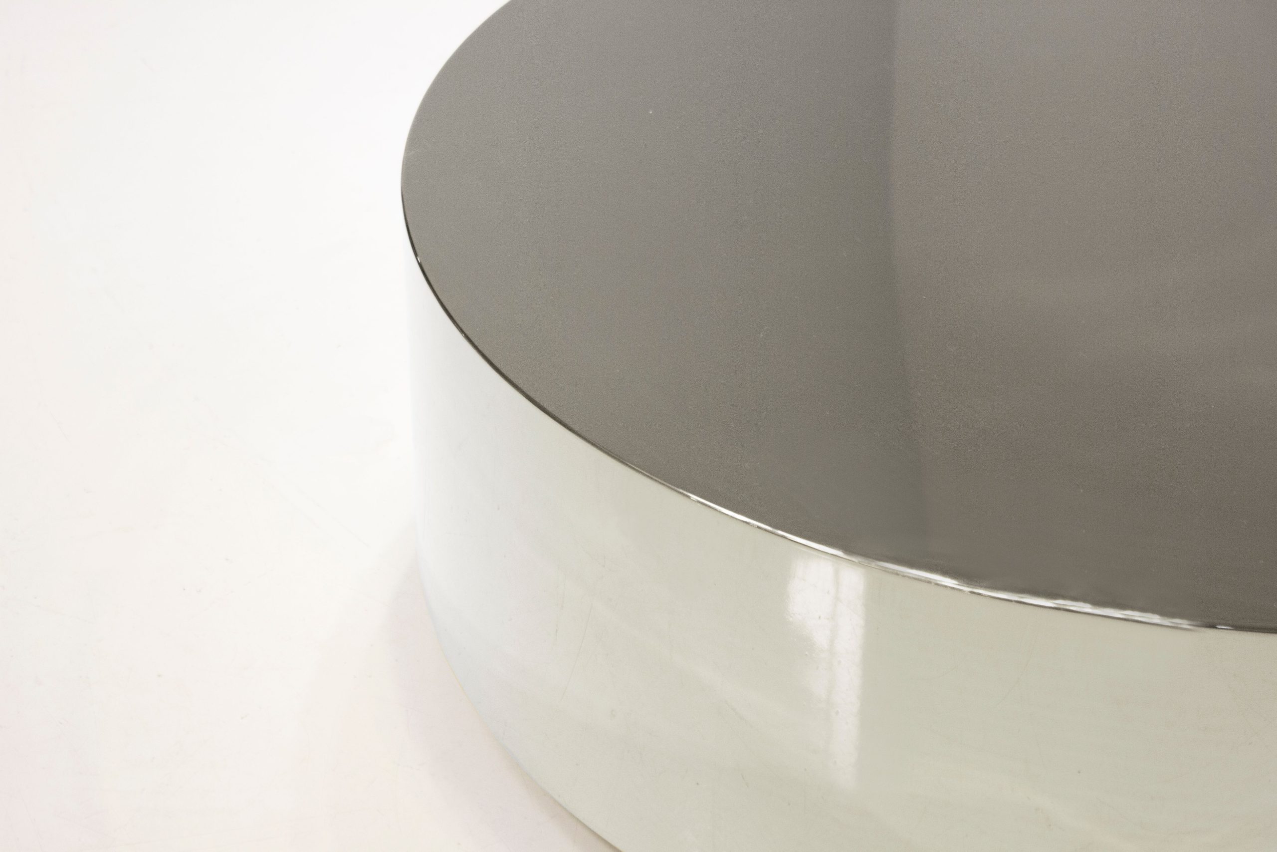 sphere coffee table polished stainless steel round shape