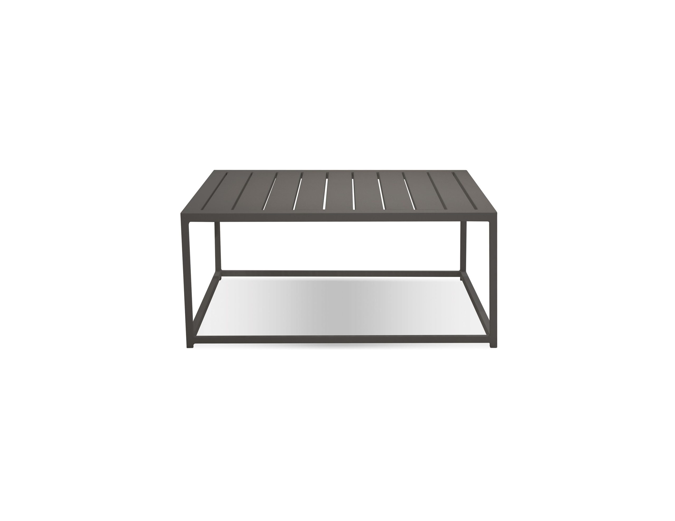 tofino coffee table grey aluminum indoor outdoor 36 inch