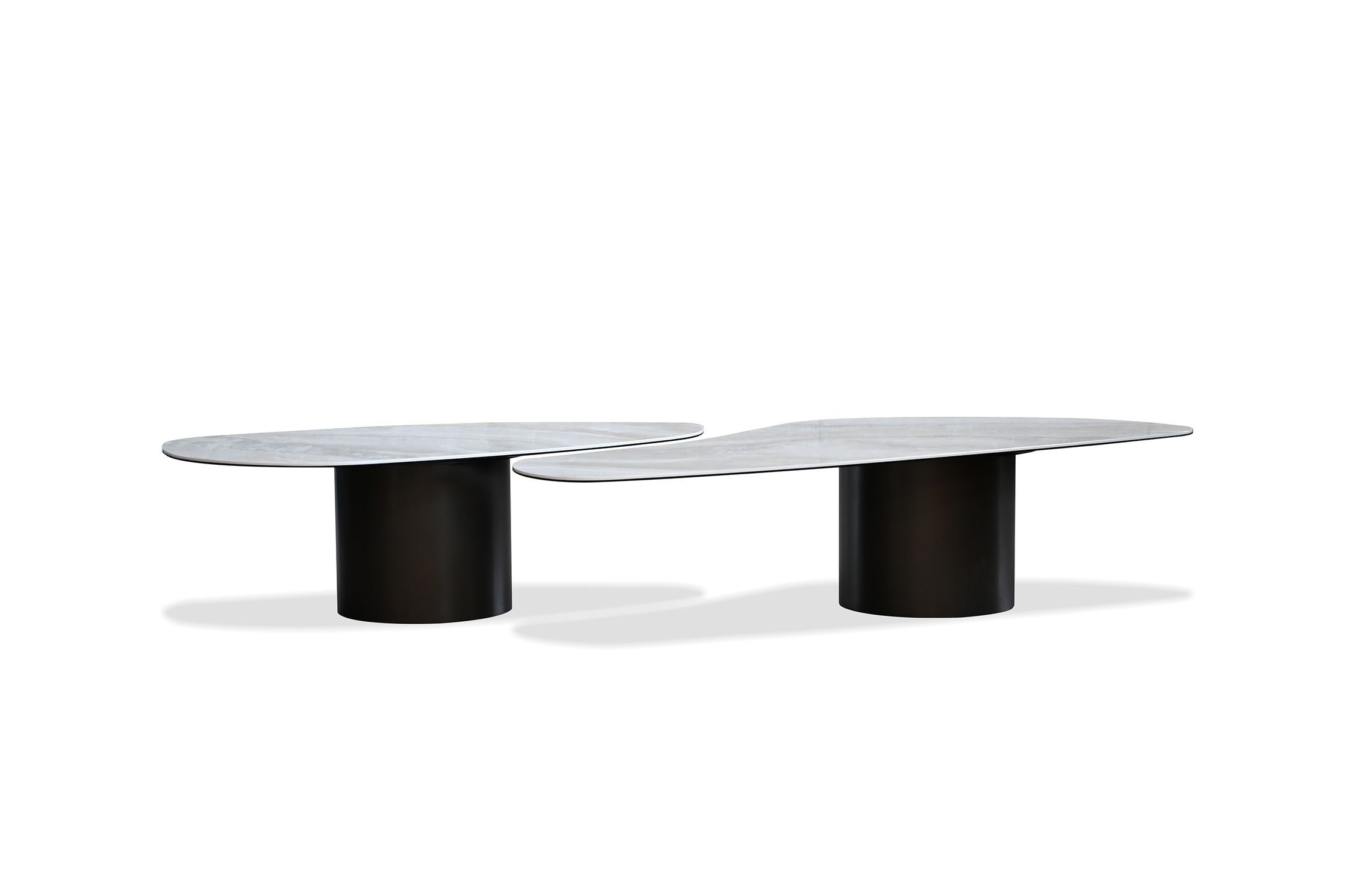 wedge small brown ceramic top coffee table